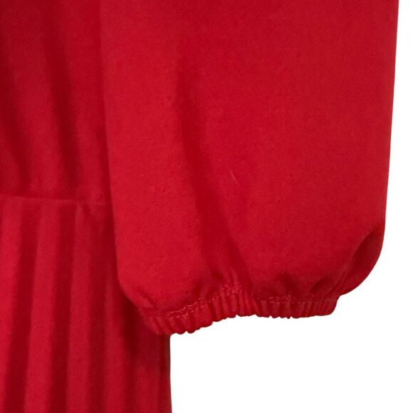 Elizabeth & Nicole Red Accordion Pleated Midi Dress Size L - Picture 9 of 14